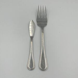 Cuisinart Stratford Glossy 18/10 Stainless Cold Meat Fork Flat Butter Knife Lot